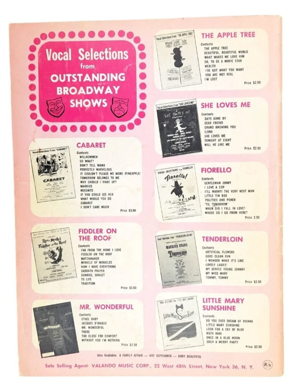 Vintage Vocal Selections From Fiddler On The Roof Sheet Music 1964 Musical - Picture 2 of 12